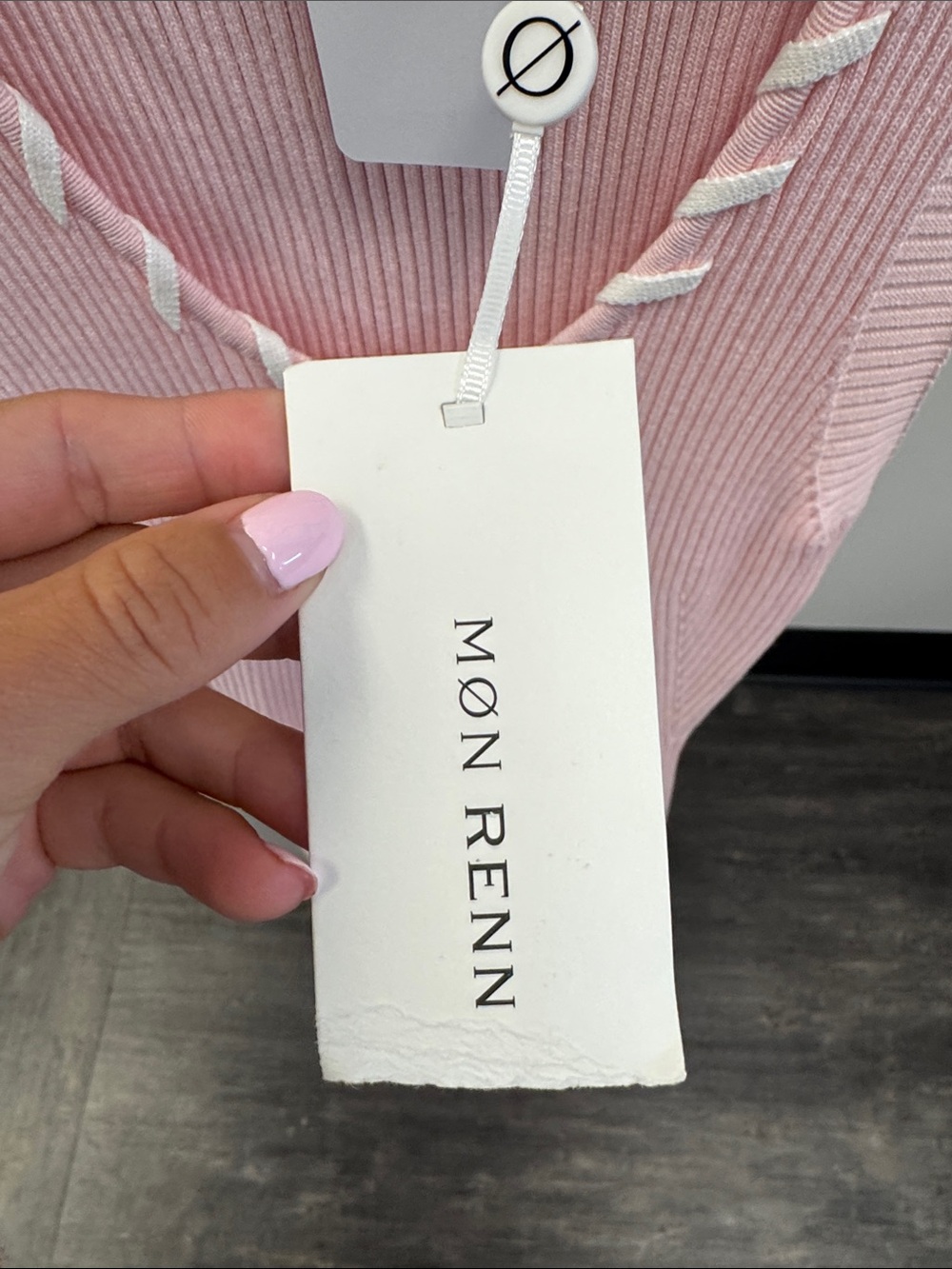 Mon Renn Pink Ribbed Tank Dress with Braided Trim - Picture 3 of 5